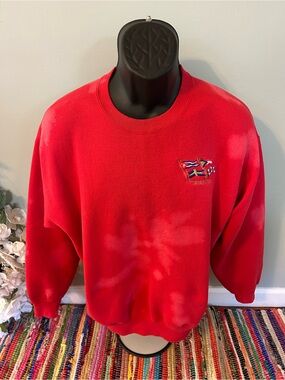 Tiburon California Crewneck Sweatshirt Embroidered Nautical Boating Flags Large